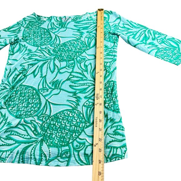 Lilly Pulitzer Top Shirt Tee M Green TOUCAN TANGO Boatneck 3/4 Sleeves - Picture 9 of 14